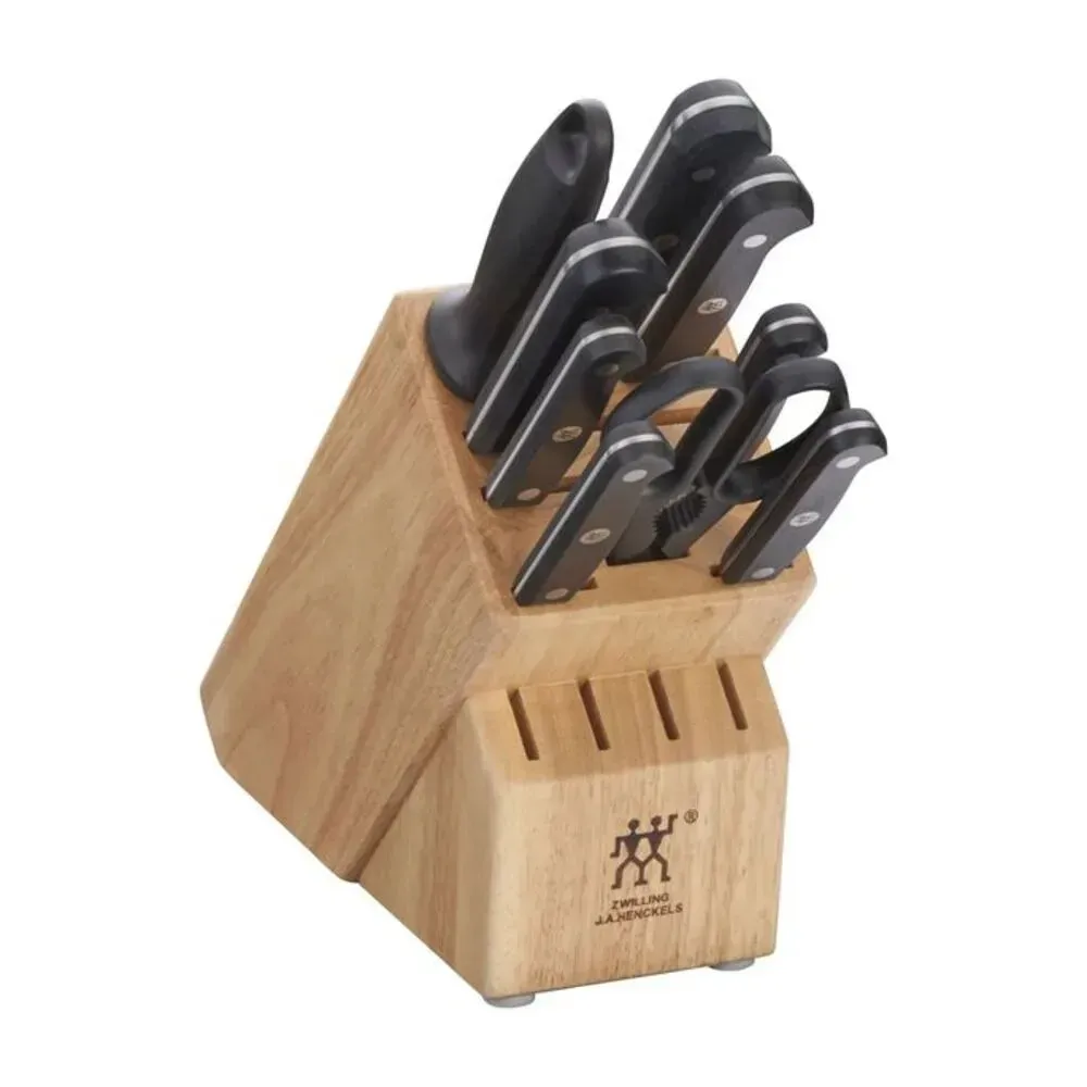 Zwilling 1018770 Gourmet 10-Piece Knife Set with Rubberwood Block