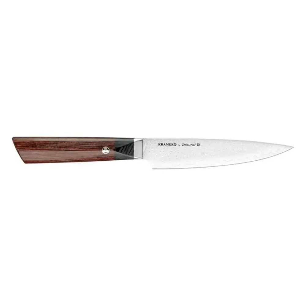 Zwilling 1019077 5" Utility Knife with Brown Pakkawood Handle