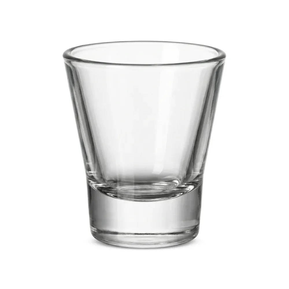 Mini shot espresso glass by Libbey with a thick, durable base perfect for custom logos, initials, or monograms in stylish café or bar service.