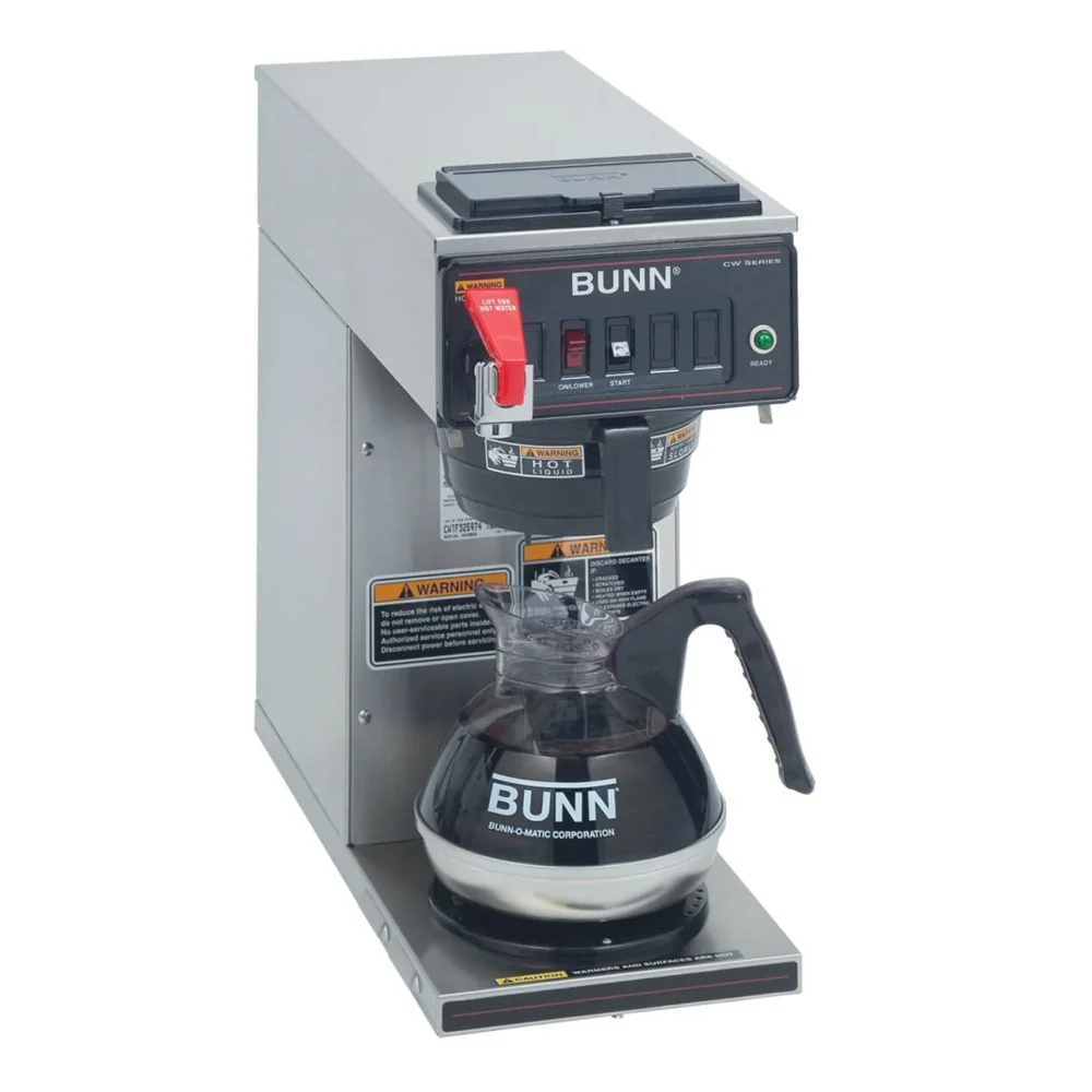 Bunn CWTF15-1 Automatic Coffee Brewer, 1 Lower Warmer, Black Plastic Funnel, 3.8 gal/hr, 120V
