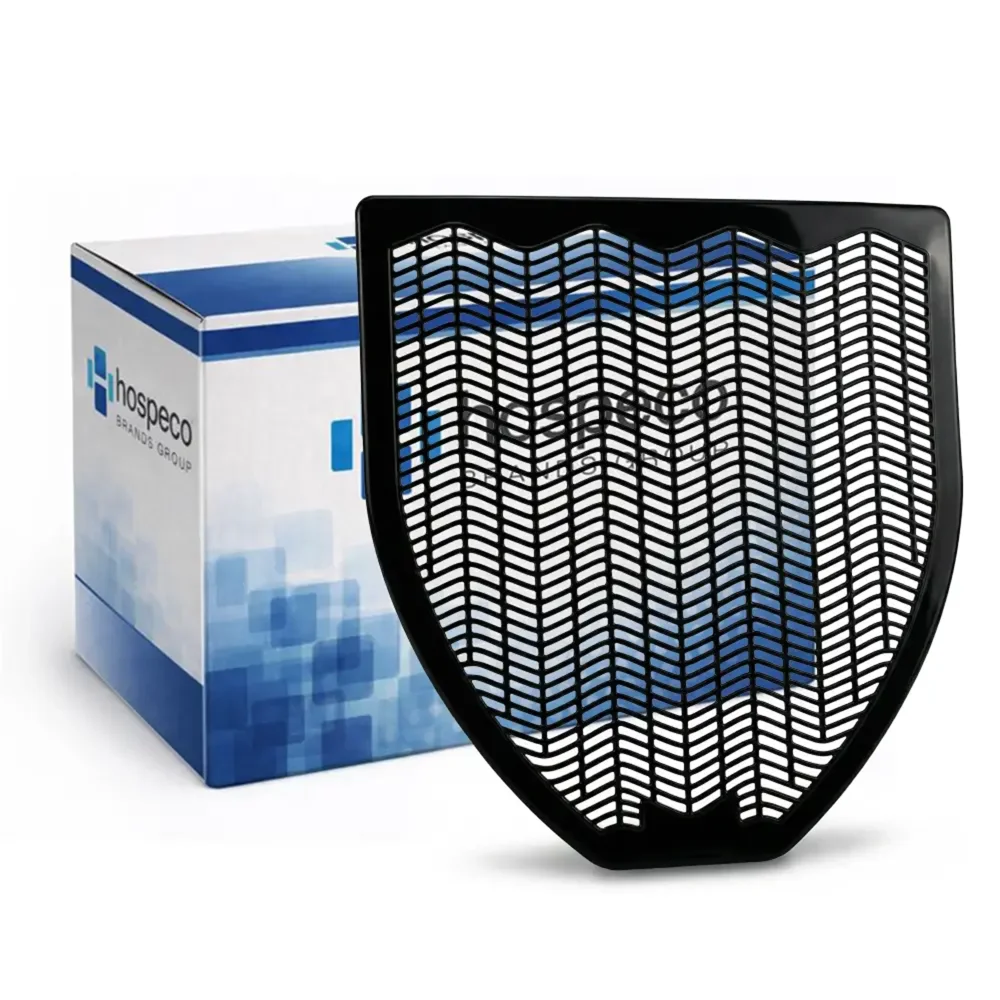 Hospeco 1525-5 Urinal Floor Z-Mat, Deodorized Fresh Scent, Black, 6/Case