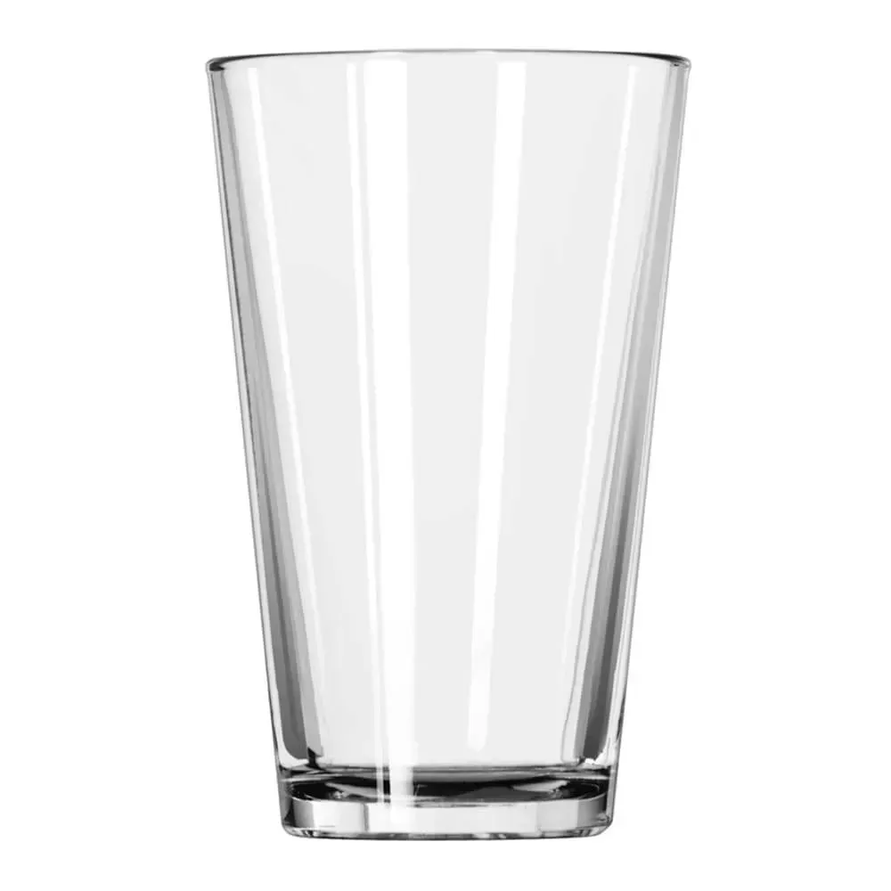 Customizable beverage glass by Libbey with a crystal clear body and ergonomic grip, ideal for restaurant branding and versatile drink service.
