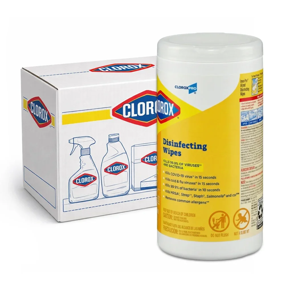 Clorox 15948 7" X 8" Lemon Fresh Disinfecting Wipes, 6/Case