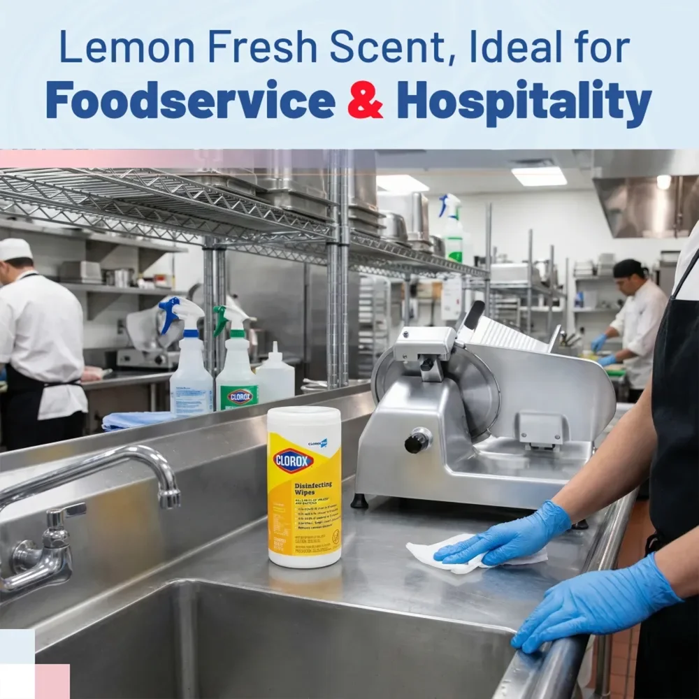 Clorox 15948 7" X 8" Lemon Fresh Disinfecting Wipes, 6/Case