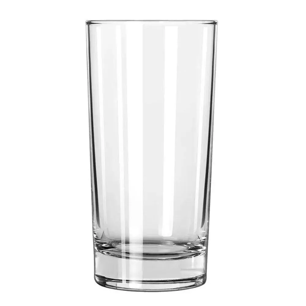 Sturdy heavy base beverage glass by Libbey with a crystal clear look, versatile for water, juice, or soda in any bar or restaurant.