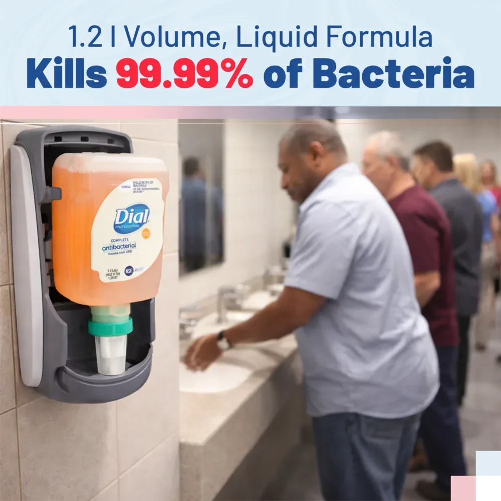 Dial 16670 1.2 Liter Antibacterial Foaming Hand Soap Refill, 3/Case