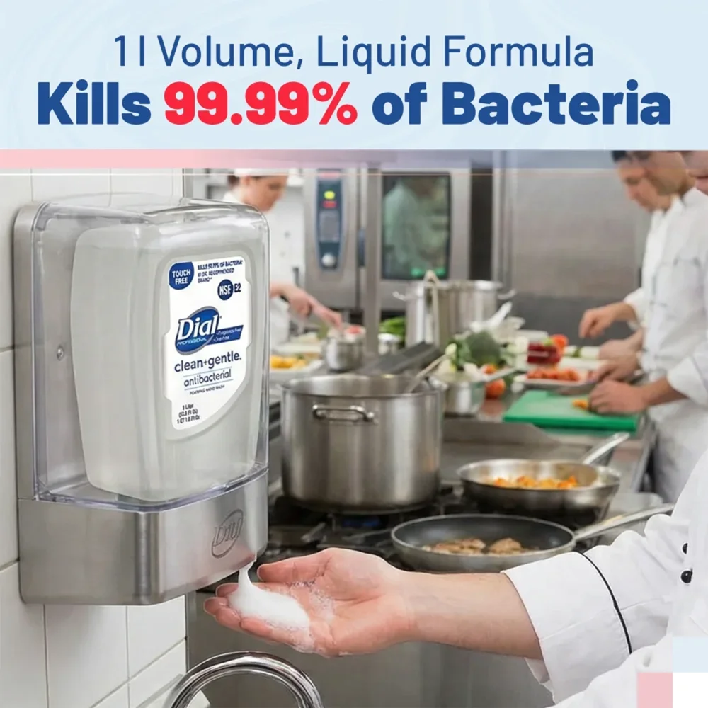 Dial 1 Liter Basics Fit X2 Foaming Hand Soap Refill, Touch Free, 3/Case