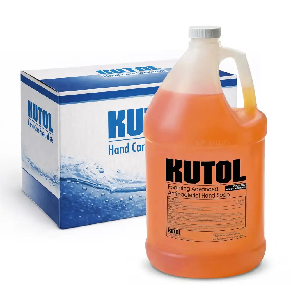 Kutol 1 Gallon Antibacterial Hand Soap, Amber/Citrus Spice Pour Top, 4/Case