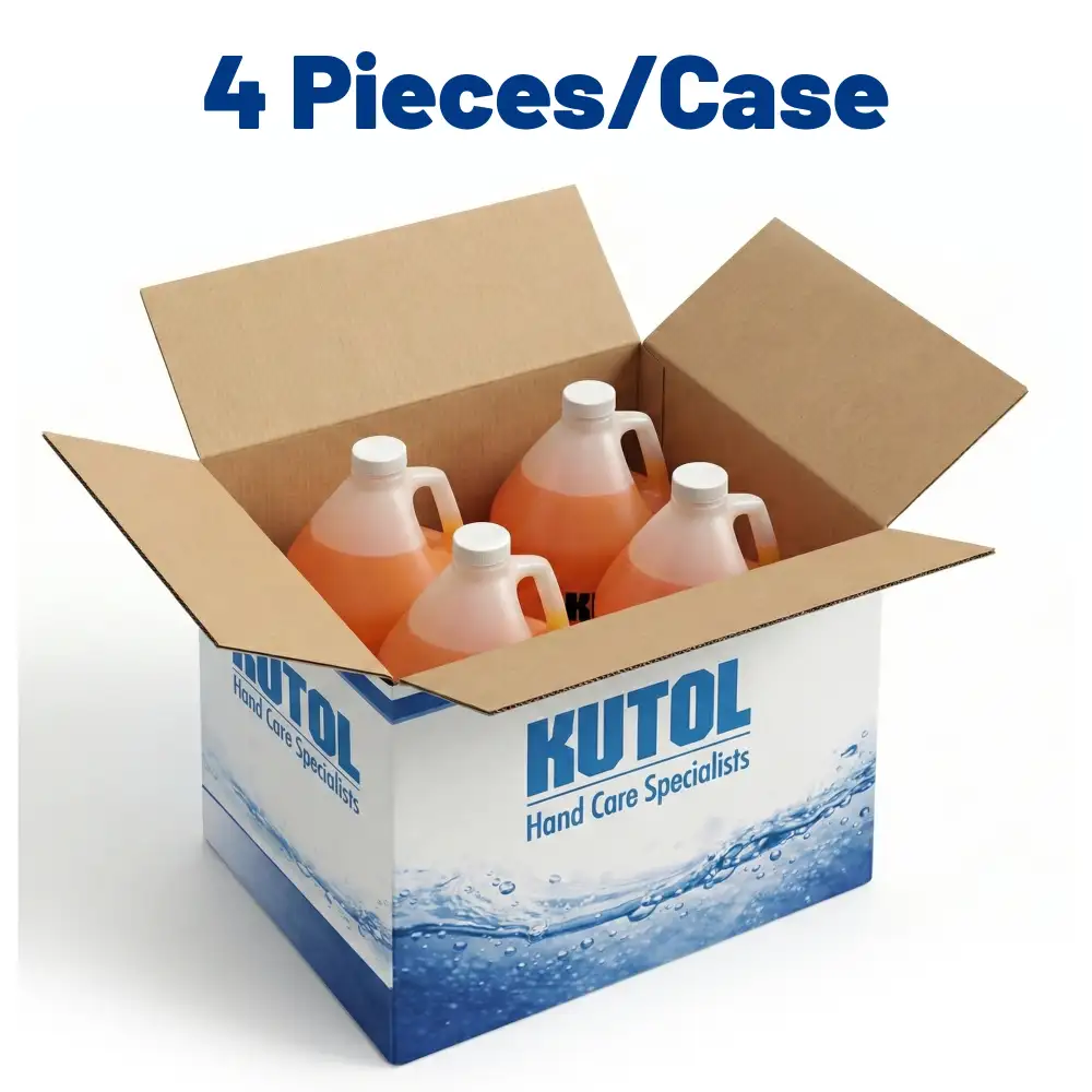 Kutol 1 Gallon Antibacterial Hand Soap, Amber/Citrus Spice Pour Top, 4/Case