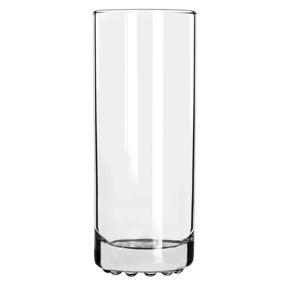 Nob Hill tall highball glass from Libbey features textured detailing and a generous size, perfect for cocktails or sodas in a casual restaurant.