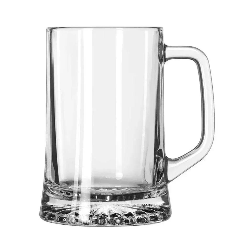 Maxim beer mug from Libbey with a thick handle and large capacity, great for frosty pours in pubs, breweries, or high volume sports bars.