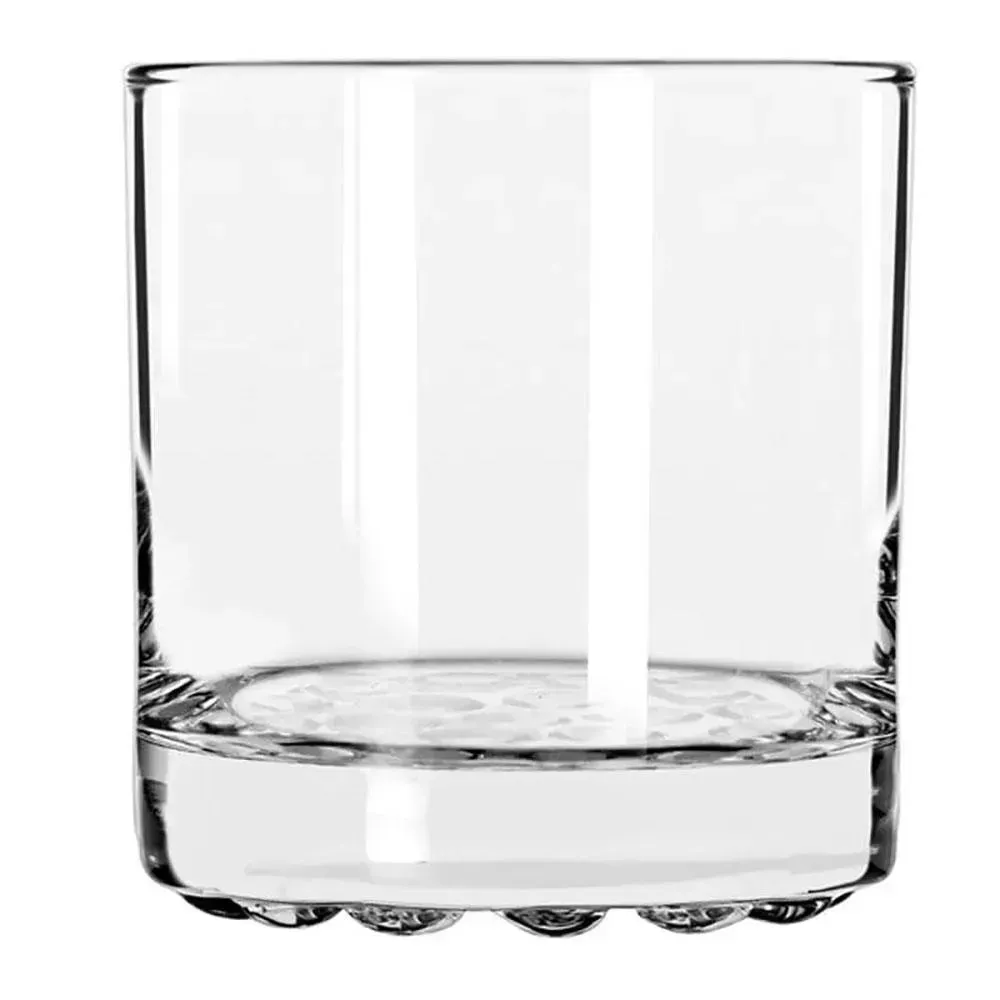 Nob Hill old fashioned glass by Libbey with a classic ribbed design, perfect for neat pours or cocktails in retro themed or classic settings.
