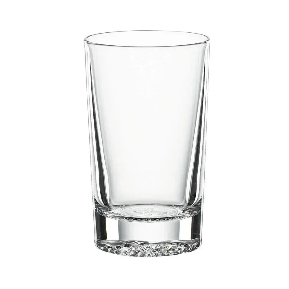 Sleek clear Lounge soft drink glass by Libbey with a modern silhouette, ideal for mocktails, sodas, or casual beverage service in restaurants.
