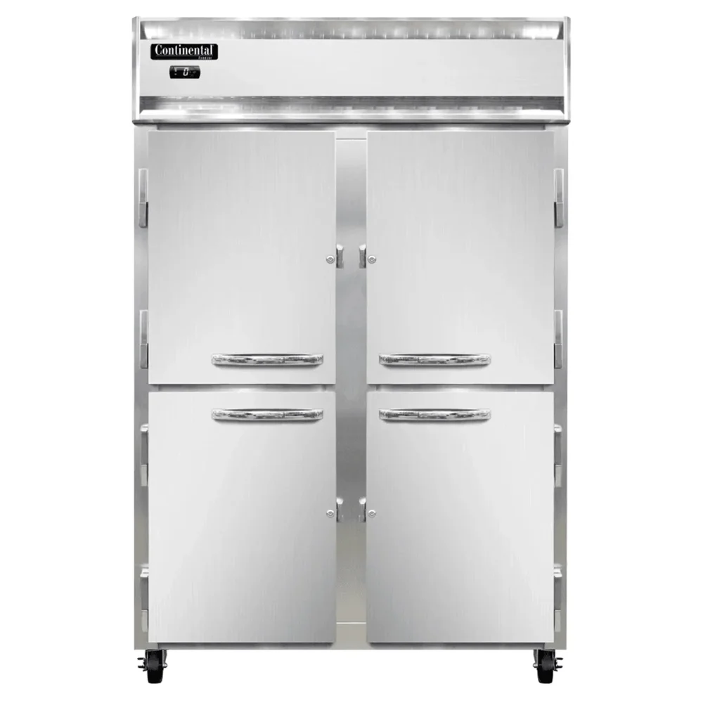 Continental Refrigerator 2FNHD 52" Reach In Freezer, 4 Solid Half Doors, 115V, 6 Year Warranty