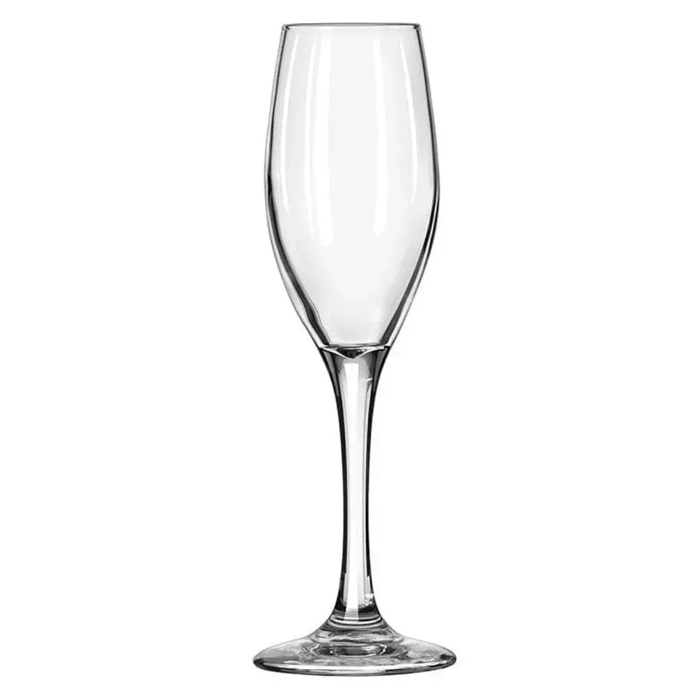 Perception flute glass by Libbey with an elegant stem and customizable surface, ideal for sparkling wines or celebratory toasts in upscale venues.