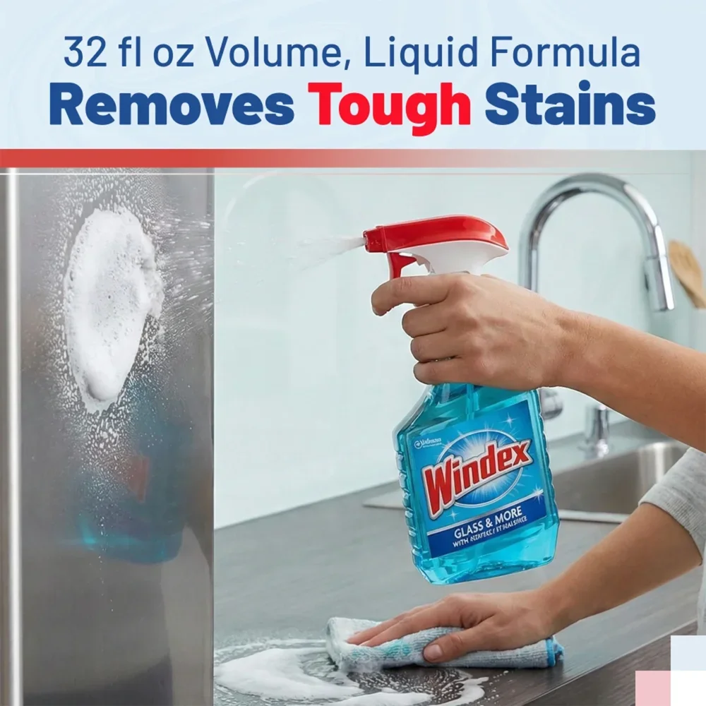 SC Johnson Windex 322338 32 oz Glass and Multi-Surface Spray Cleaner, 8/Case