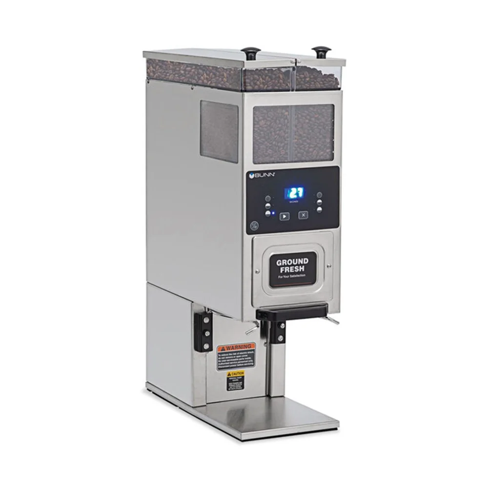Bunn 33700.0000 BrewWISE G9-2T DBC Stainless Steel Double Hopper Portion Control Coffee Grinder - 120V