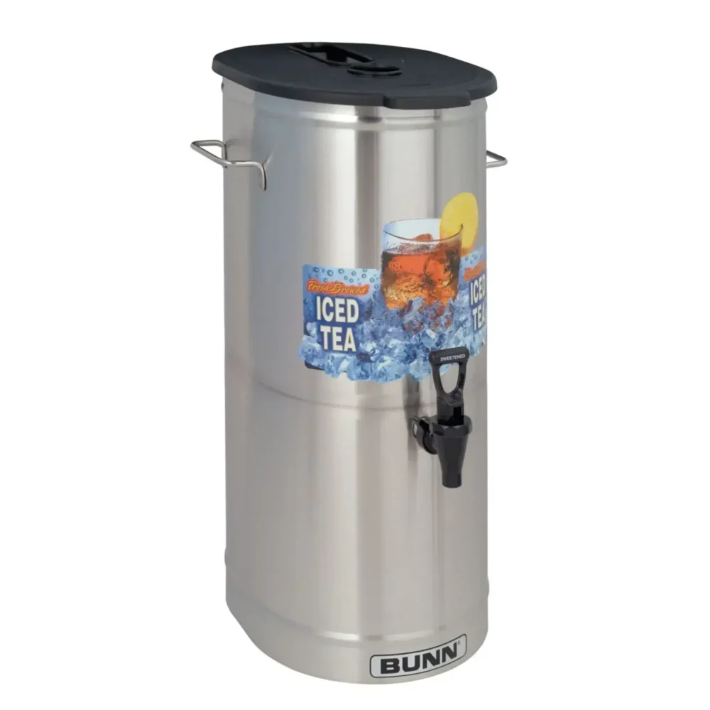 Bunn TDO-5 5 gal Oval Iced Tea and Coffee Dispenser with Handles, Brew-Through Lid