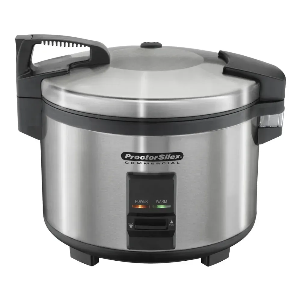 Hamilton Beach commercial electric rice cooker and warmer with compact design, perfect for cafés and restaurants, delivering consistent, fluffy rice.