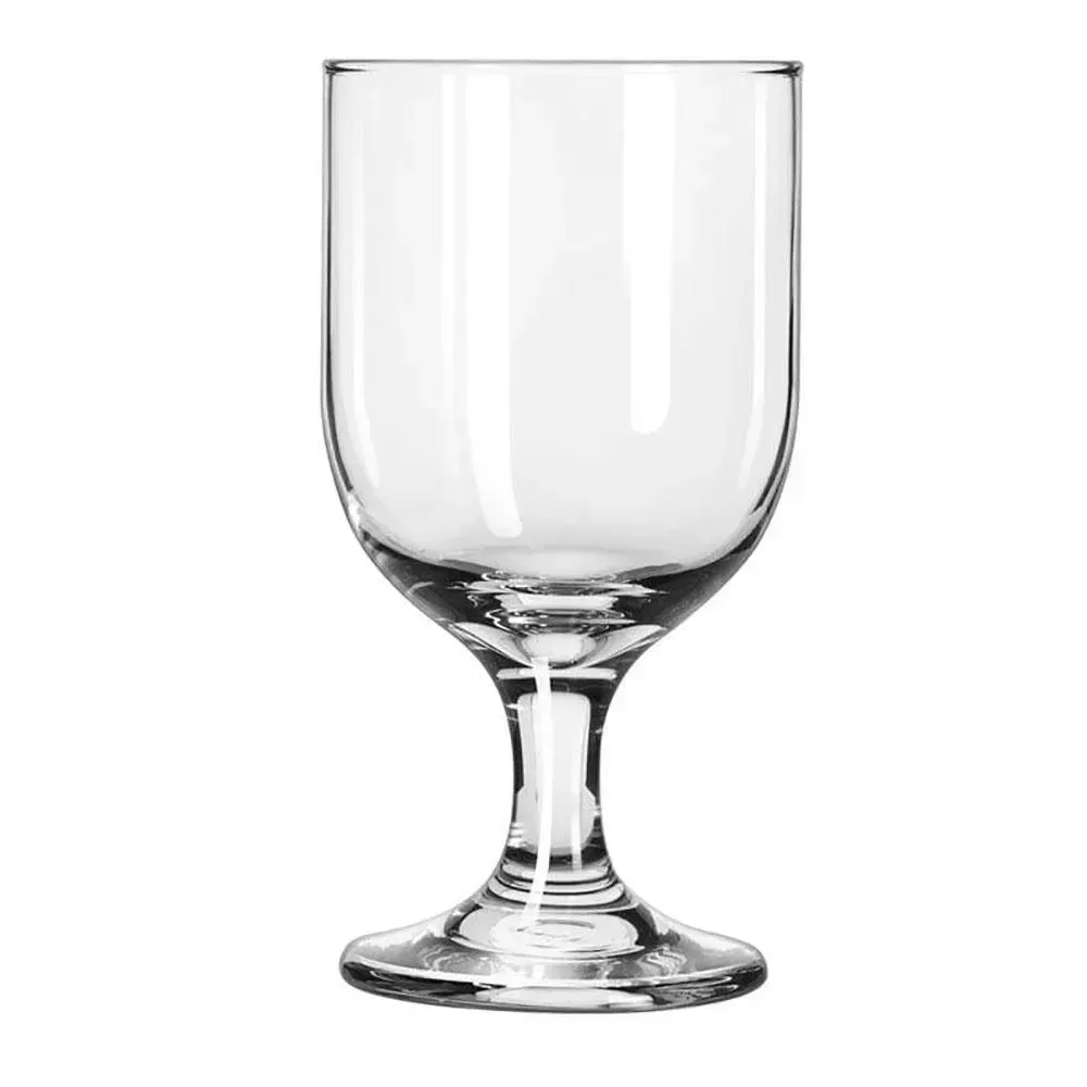 Embassy goblet by Libbey with a thick stem and balanced bowl, suited for wine, water, or cocktails in hotel lounges, restaurants, or banquets.