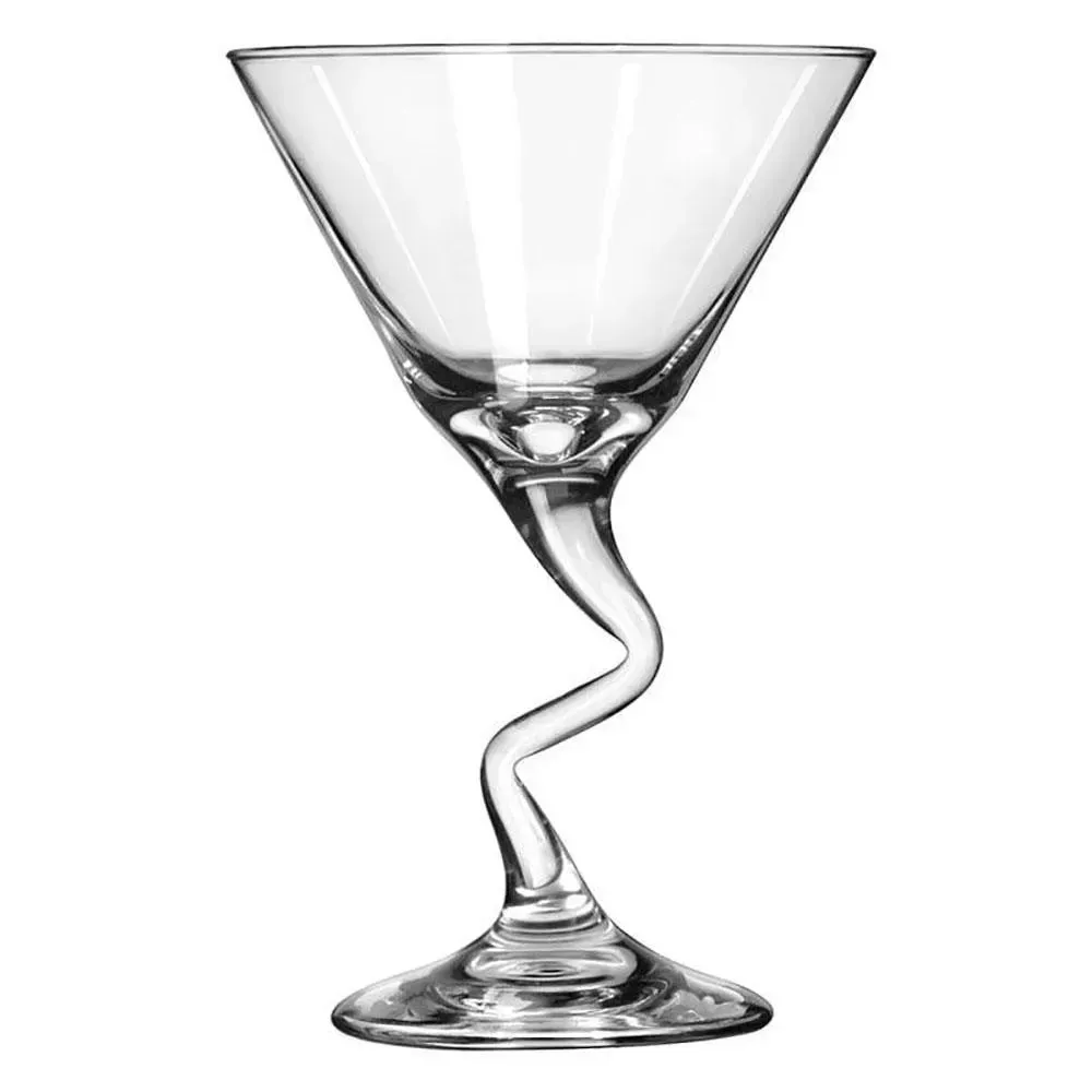 Z Stems martini glass from Libbey with a dramatic twisted stem and customizable bowl, perfect for trendy lounges, cocktail menus, or bar branding.