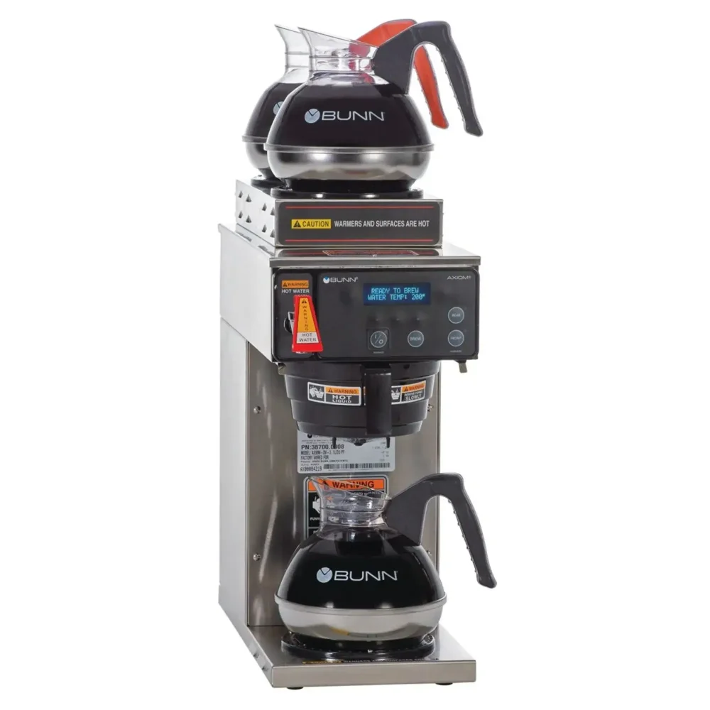 Bunn AXIOM DV-3 Automatic Coffee Brewer, 2 Upper/1 Lower Warmer, 7.5 gal/hr, Dual Voltage