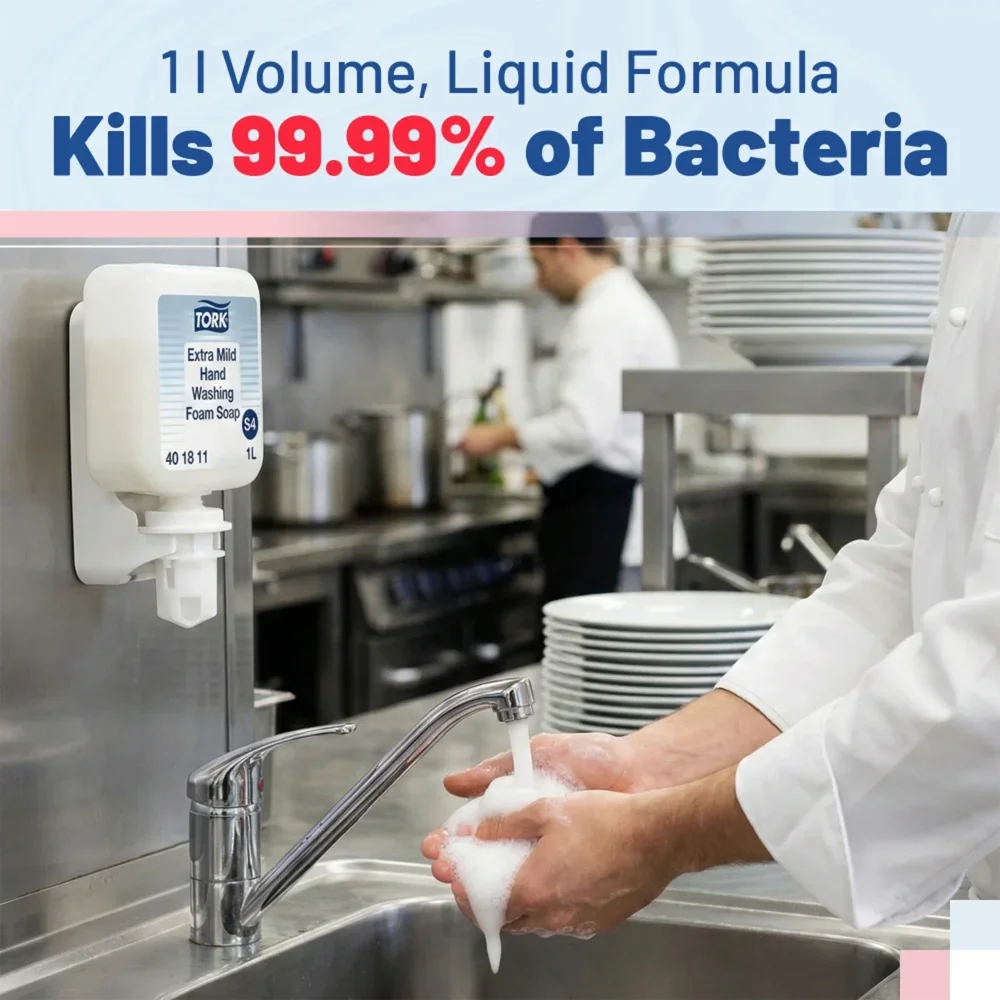 Essity 401811 Unscented Extra Mild Foam Soap, 1 Liter, 6/Case