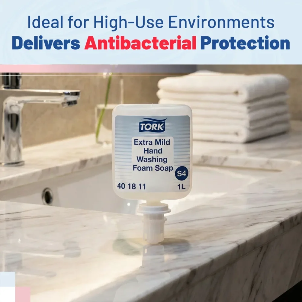 Essity 401811 Unscented Extra Mild Foam Soap, 1 Liter, 6/Case