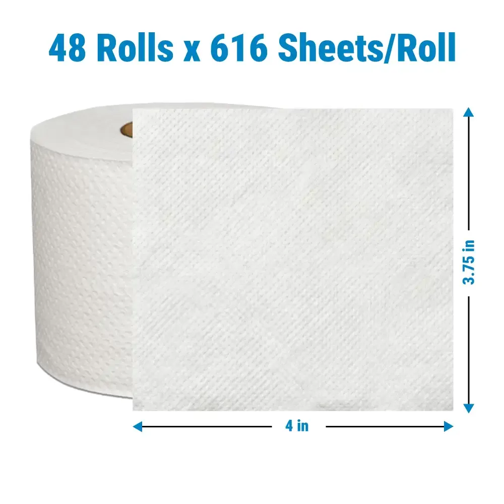 Sofidel Soft Bath Tissue Roll, 3.75 x 4 in, 2-Ply, 48 Rolls/Case