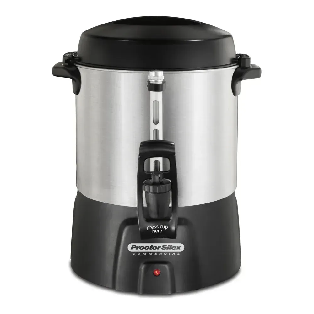 Medium-capacity commercial Hamilton Beach coffee urn and percolator, a reliable appliance for keeping fresh coffee hot and ready to serve.