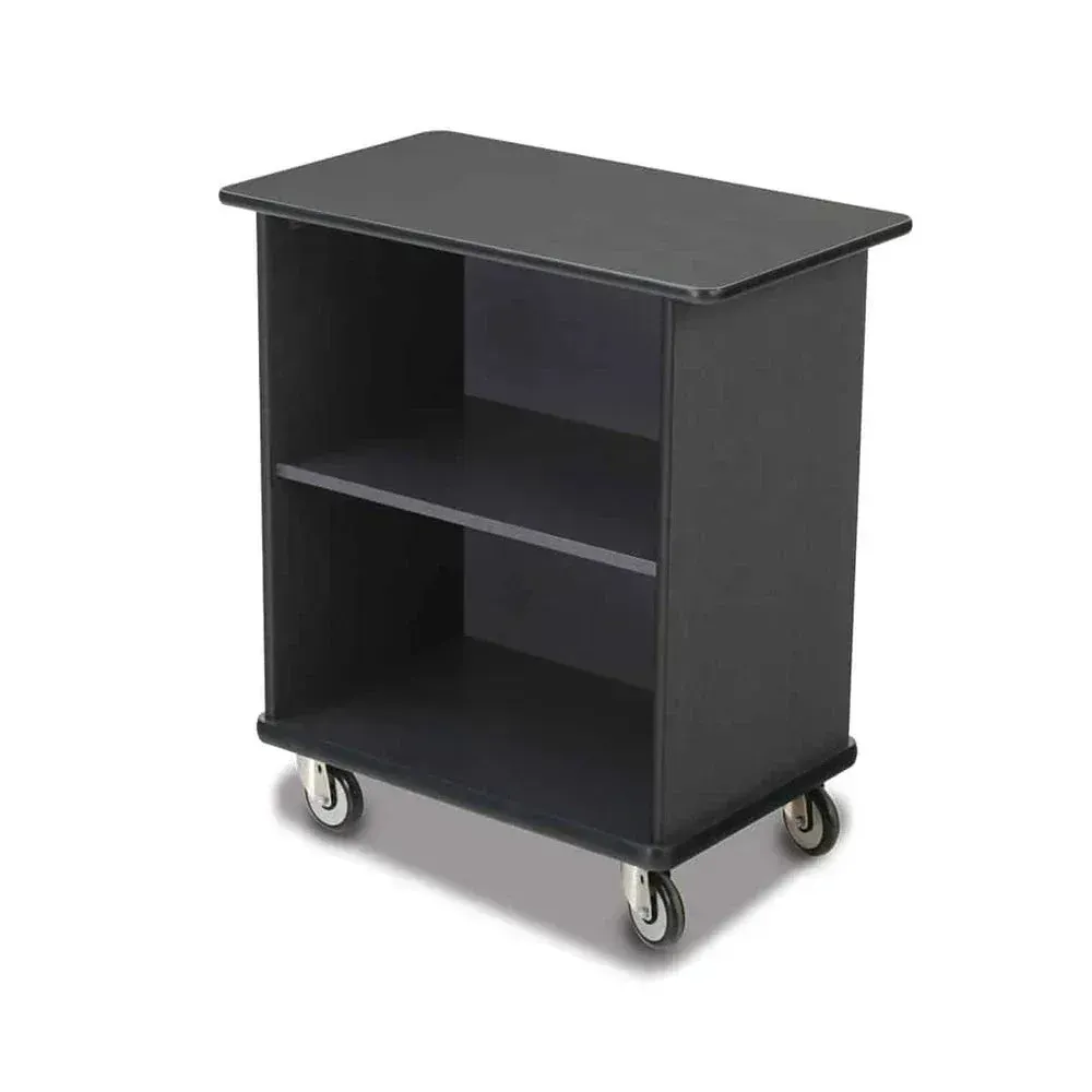 Forbes Industries small flat top bussing cart, compact and functional for clearing tables or transporting supplies in busy hospitality venues.