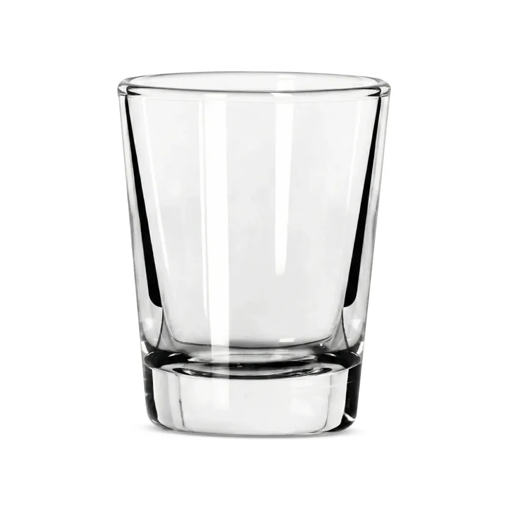 Traditional shot glass from Libbey with clean lines and a classic look, suited for house pours in busy bar environments and high traffic venues.