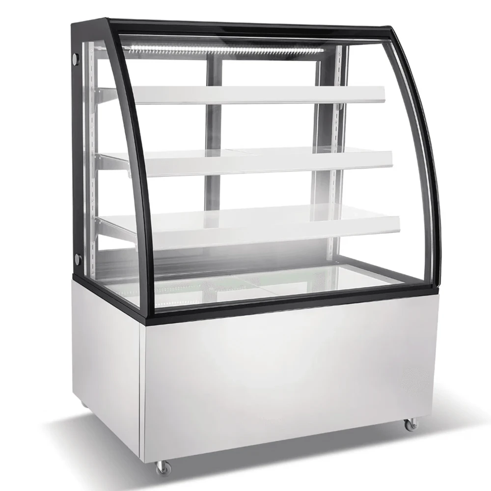ProKitchen Series 48" Curved Glass Refrigerated Bakery Display Case, High Volume, Stainless Steel, 110-120V