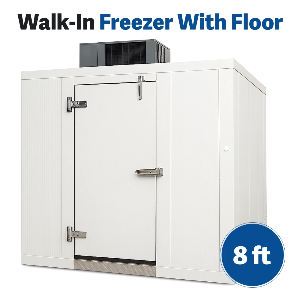 PolarBox Series 8' x 15' Quick Ship Walk-In Freezer With Floor & Top Mounted Refrigeration