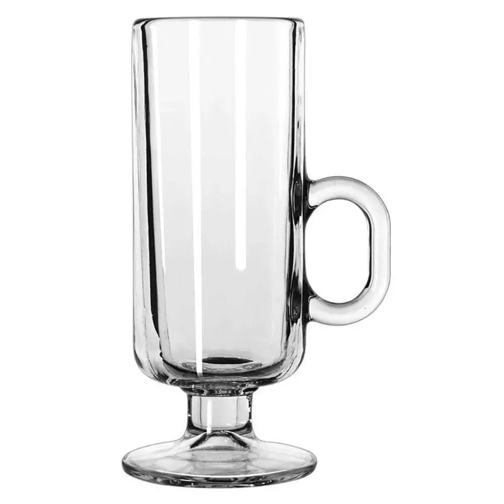 Classics Irish glass coffee mug from Libbey, perfect for hotel breakfast service or restaurant coffee bars, a compact and durable option.