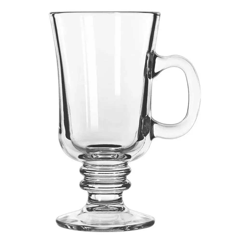 Classics Irish coffee mug from Libbey with a round form and customizable design, perfect for warm drinks in hotel cafés and restaurant lounges.