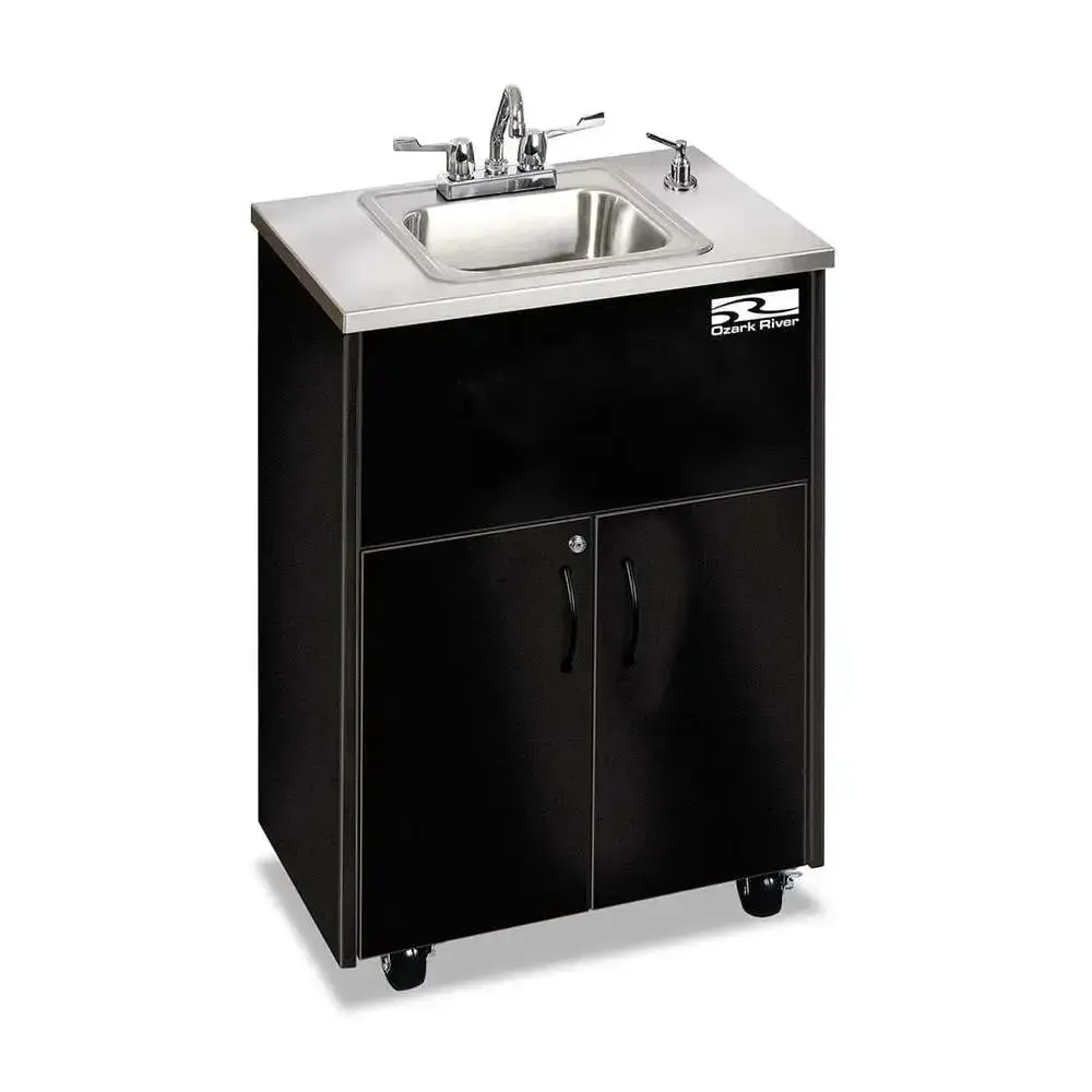 Forbes Industries 5746-B 18" Handwashing Cart - Black Laminate Cabinet