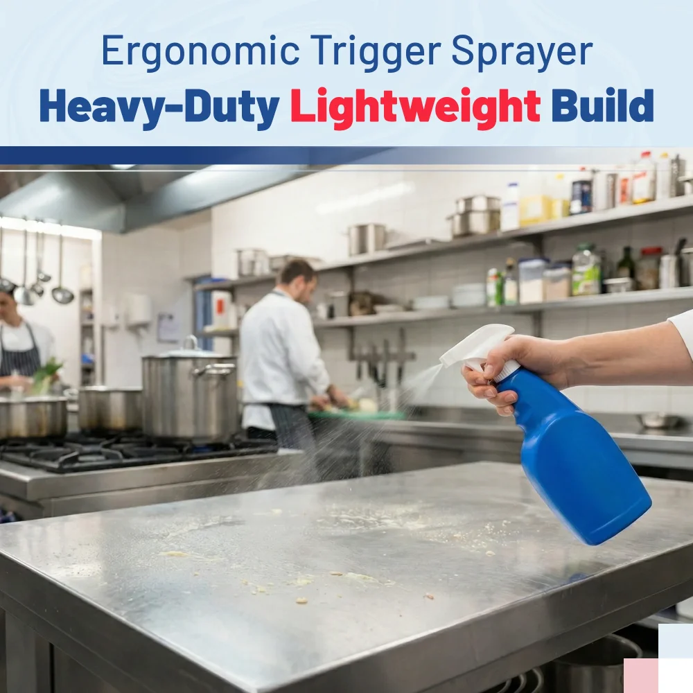 Hospeco 9 7/8" General Purpose HD Trigger Sprayer, Blue/White 1/Each