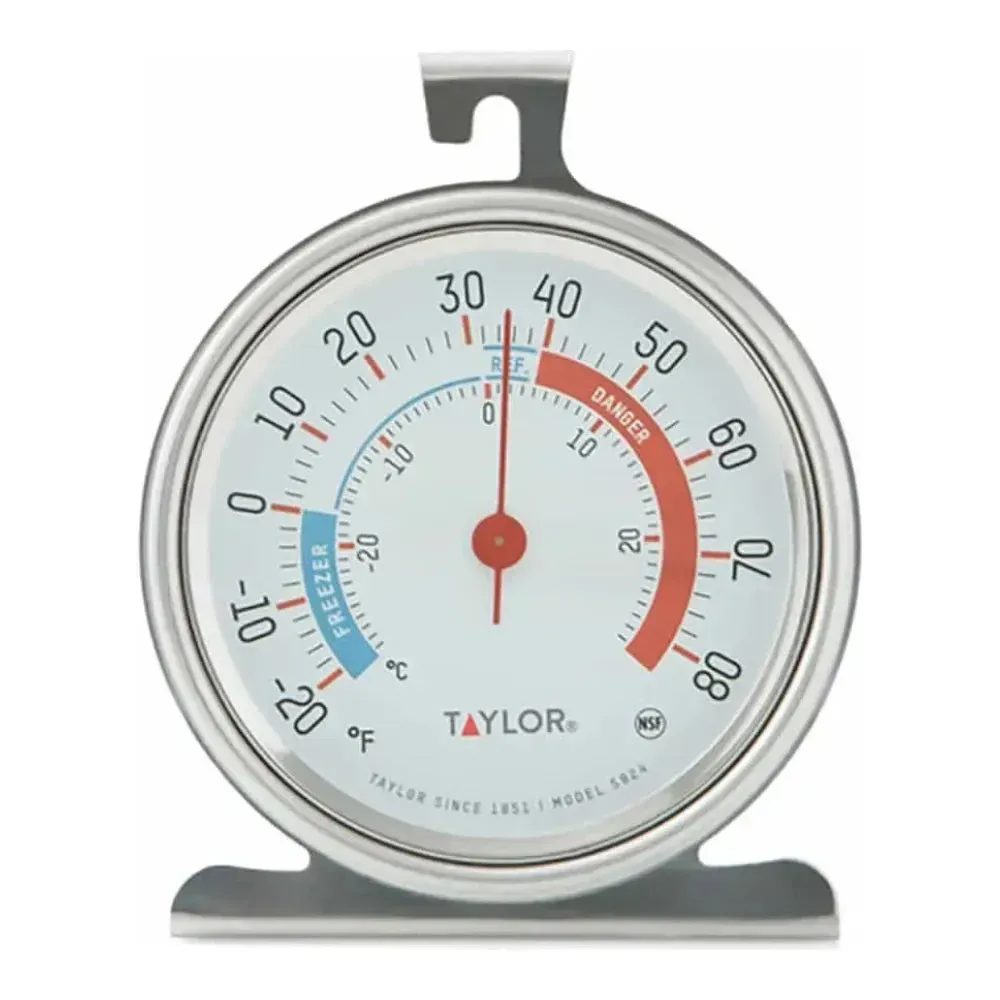Taylor 5924 3" Dial Refrigerator / Freezer Thermometer, -20 to 80 F