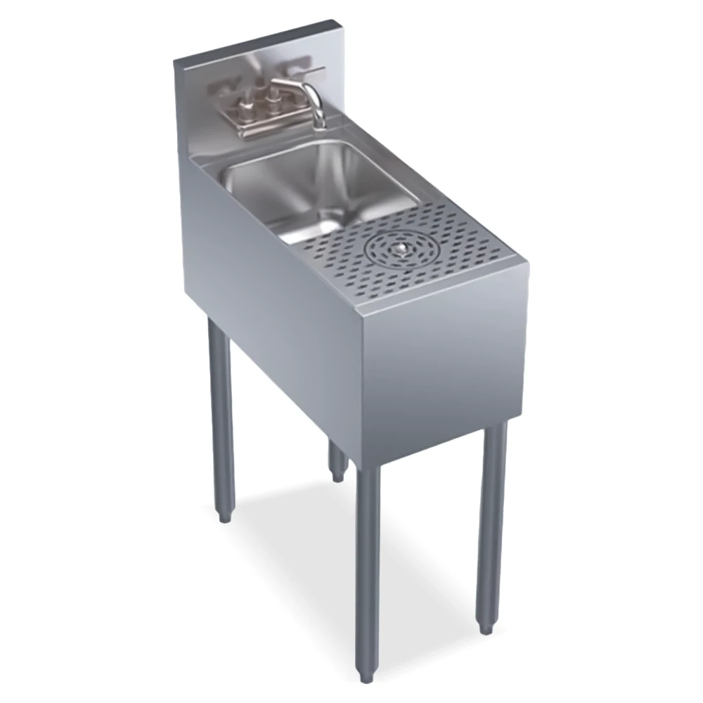Chefpro Series 12" x 24", Underbar Speed Unit with Glass Rinser & Sink, Stainless Steel, NSF