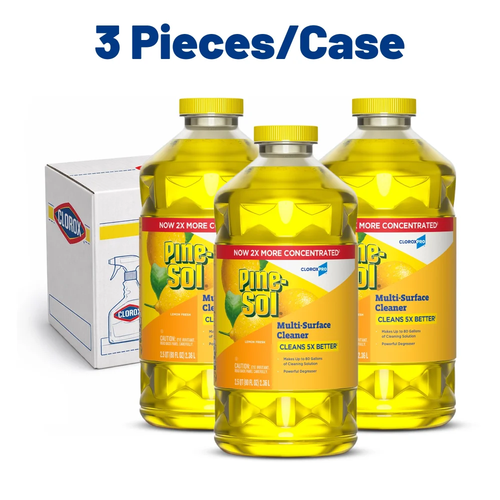 Clorox 80 fl oz. Pine-Sol Multi-Surface Cleaner, Lemon Fresh Scent, 3/Case