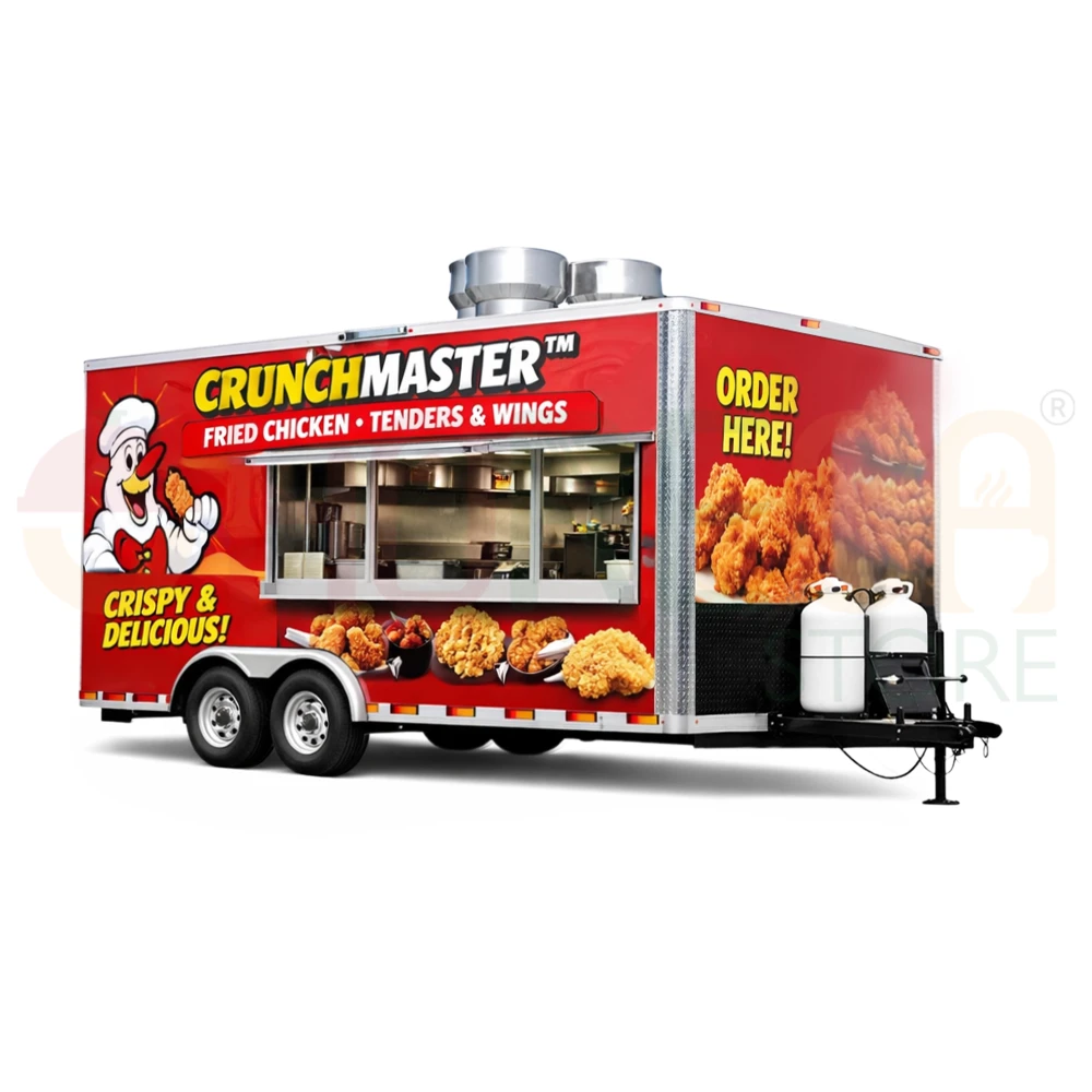 CrunchMaster™ 18 FT Fried Chicken Trailer – Fully Equipped Chicken, Tenders & Wings Food Trailer