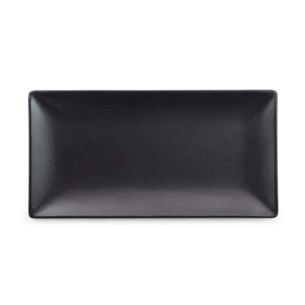 CAC China 666-13-BLK Japanese Style Black Rectangular Platter, 11 1/2"