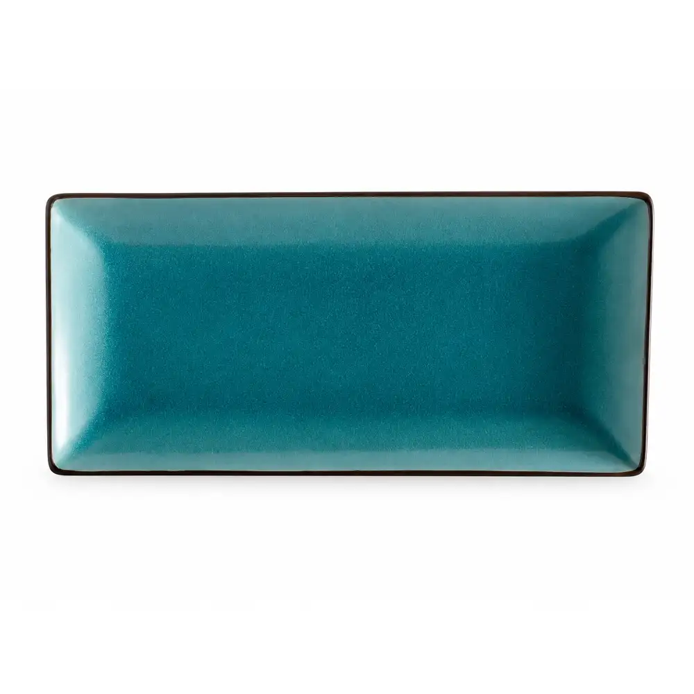 CAC China 666-13-BLU Japanese Style Lake Blue Rectangular Platter, 11-1/2"