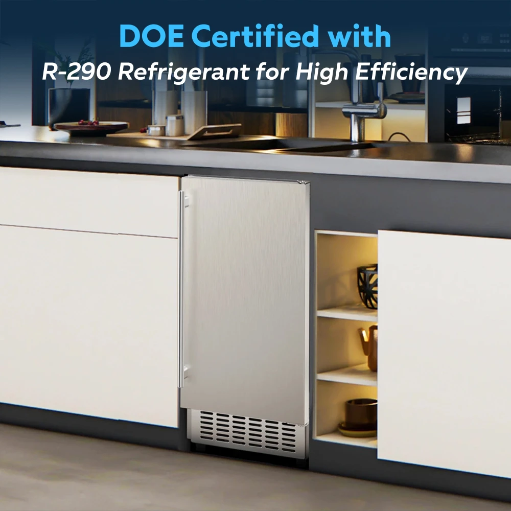 ChillCore Series 15" Undercounter Air Cooled Ice Maker With 30 lb Bin, 80 lb/day, 1 Year Warranty