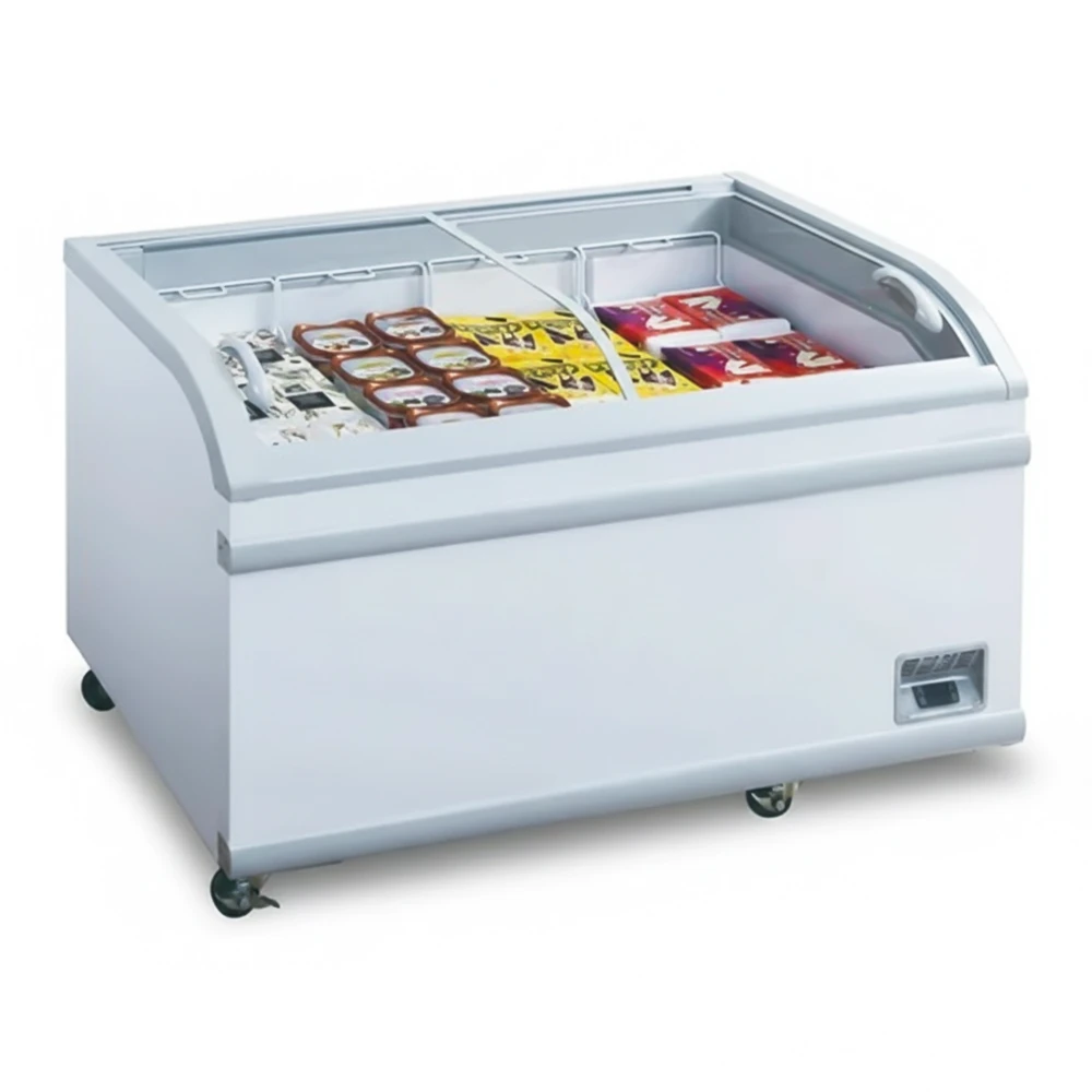 CoolEdge Series 79" Glass Slide Top Ice Cream Display Freezer with 2 Lids, 6 Baskets