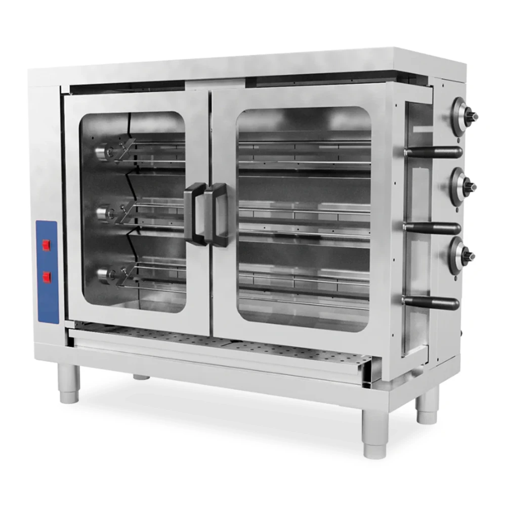 Pegasus CR-3G 47" Gas Chicken Rotisserie, 3 Spits, 23.61 Cuft, 120V