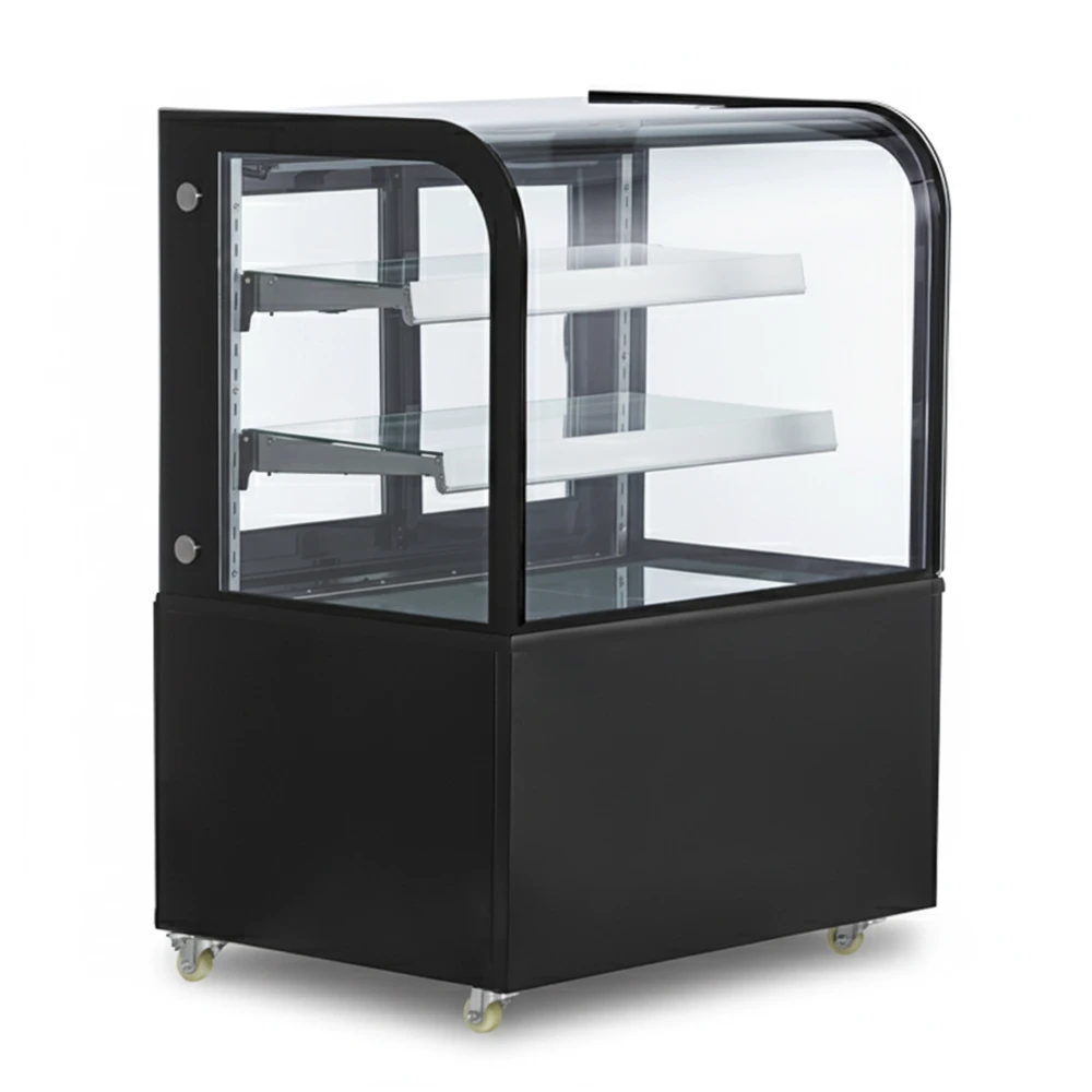 ChefPro Series 36" Dry Bakery Display Case, LED Lighting, 2 Shelves, Black