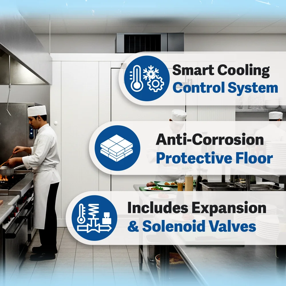 PolarBox Series 6' x 8' Quick Ship Walk-In Freezer With Floor & Top Mounted Refrigeration