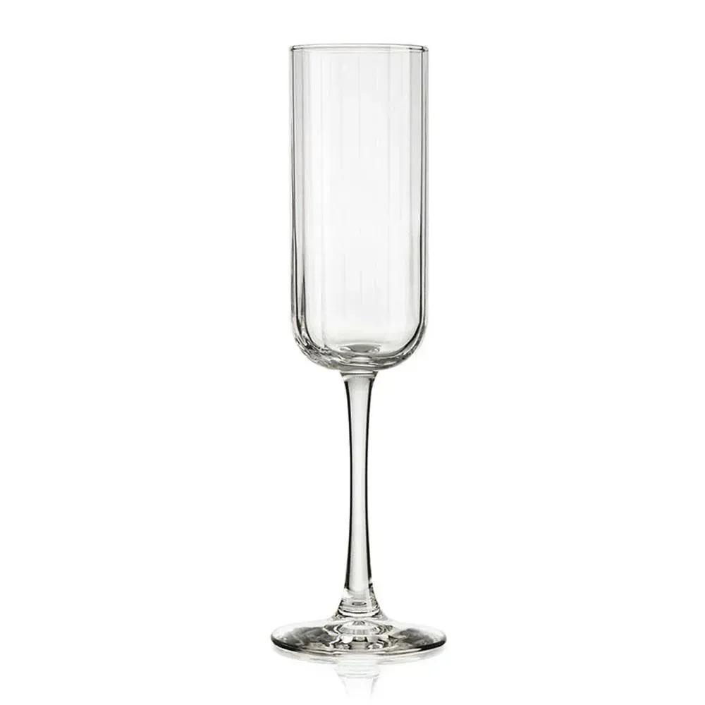 Classic round flute glass from Libbey delivers timeless elegance, perfect for serving champagne at upscale restaurant events or luxury dining.
